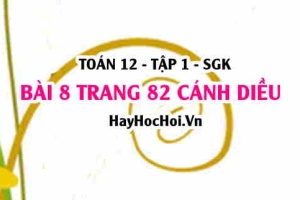 Bài 8 trang 82 Toán 12 tập 1 Cánh Diều